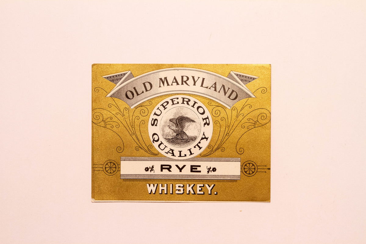 Vintage, Old MARYLAND Quality Rye WHISKEY Label, Alcohol – TheBoxSF