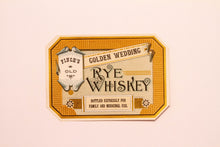 Load image into Gallery viewer, Finch&#39;s GOLDEN WEDDING Rye WHISKEY Label || Finch&#39;s Old, Family and Medical Use -TheBoxSF