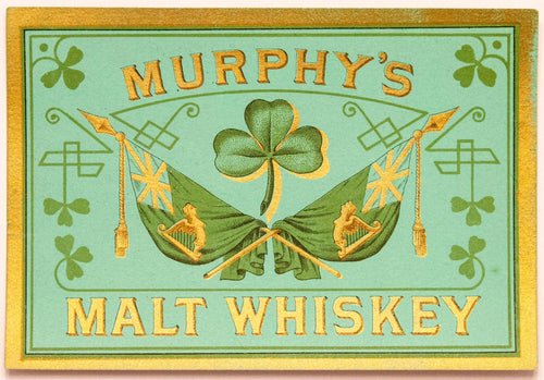MURPHY'S MALT WHISKEY Label || Clover, Vintage - TheBoxSF