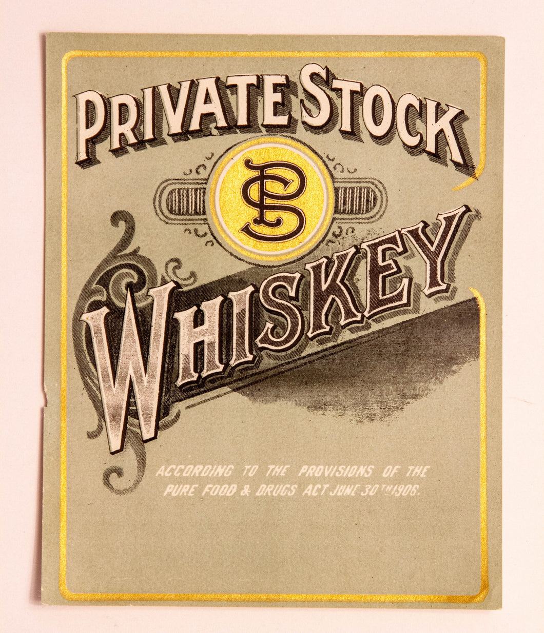 Old Vintage, Private Stock SP WHISKEY Label, Alcohol - TheBoxSF