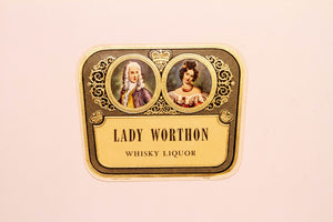 RARE Old LADY WORTHON WHISKY Liquor Label, Alcohol, Vintage - TheBoxSF