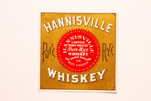 Load image into Gallery viewer, Old Vintage, Old HANNISVILLE Rye WHISKEY Label, GOLD, Copper Double Distilled - TheBoxSF
