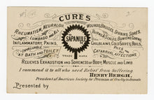 Load image into Gallery viewer, Victorian Sapanule, Quack Medicine Trade Card || Japanese, Crane