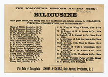 Load image into Gallery viewer, Victorian Biliousine, Quack Medicine Trade Card || Pharmacy