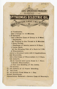 Victorian Dr. Thomas' Electric Oil, Quack Medicine Trade Card || Mary Anderson
