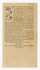 Victorian Ayer's Cherry Pectoral, Quack Medicine Trade Card || William Penn