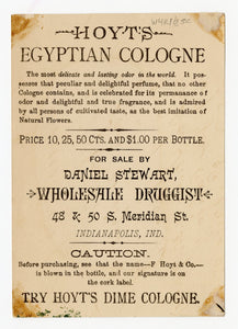 Victorian Hoyt's Egyptian Cologne Trade Card || Pharmacy, Sphinx, Children
