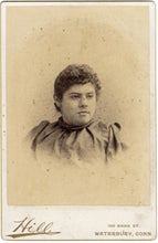 Load image into Gallery viewer, Victorian CABINET CARD, Waterbury, Connecticut, S.B. Hill Photography || Woman&#39;s Portrait