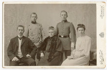 Load image into Gallery viewer, Victorian CABINET CARD, Hameln, Germany || Family portrait, Military Uniforms