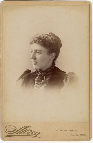 Victorian CABINET CARD, Lynn, Massachusetts, Shoiey Studio || Woman portrait