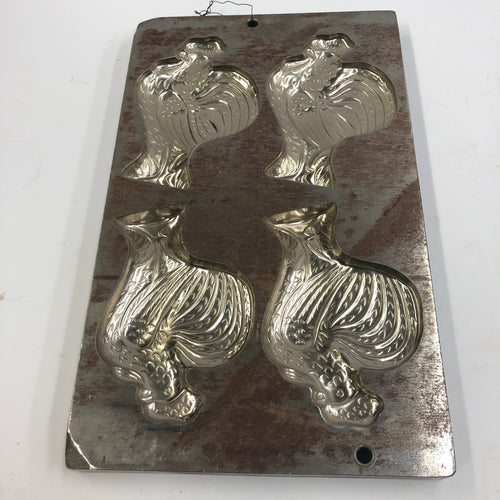 Vintage Metal Chocolate Mold, Chicken Form