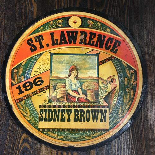 Old St. Lawrence SIDNEY BROWN Flour Label/Sign, Vintage - TheBoxSF