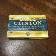 Load image into Gallery viewer, Box of CLINTON Dressmakers SILK Pins, Brass, America - TheBoxSF