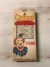 Load image into Gallery viewer, Vintage Carnival Straws Packaging with Original Straws Inside by National Soda Straw Company - TheBoxSF
