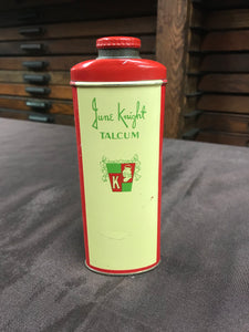 Vintage June Knight Talcum Powder Tin Packaging - TheBoxSF