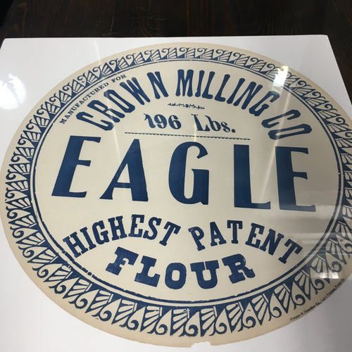 Old Vintage, EAGLE FLOUR Barrel Label, Crown Milling Co. - TheBoxSF