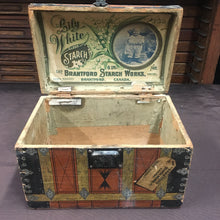 Load image into Gallery viewer, Antique Lily White Starch Box, Trunk Shaped, Brantford Starch Works