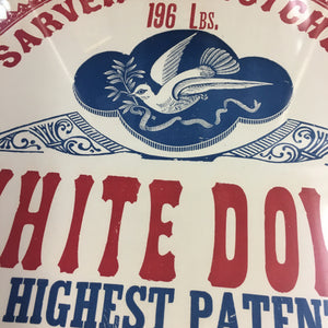 Old Vintage, WHITE DOVE Patent FLOUR Barrel Label, Sarver & Crutcher - TheBoxSF