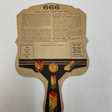 Load image into Gallery viewer, 1930&#39;s Diana or Artemis 666 Pharmaceutical Fan -- Back Advertisement