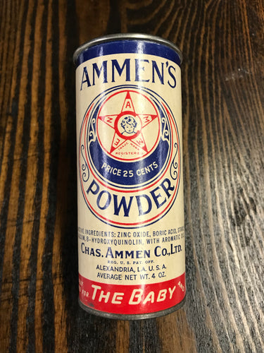 Vintage Ammen’s Baby Powder Tin Packaging with Powder Inside - TheBoxSF