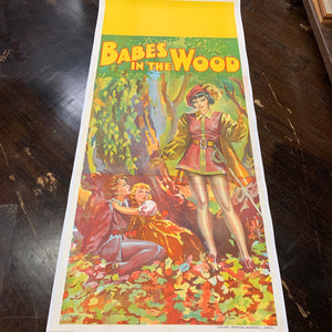 Large BABES IN THE WOOD Poster || Mounted to Linen