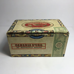 Vintage Canario D’Oro Tobacco Box || EMPTY