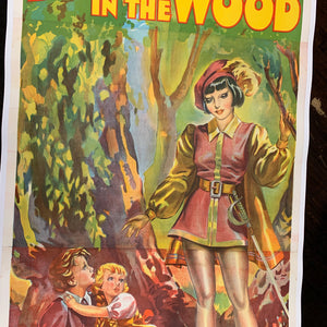 Large BABES IN THE WOOD Poster || Taylors Printers, Three Sheet, Mounted to Linen