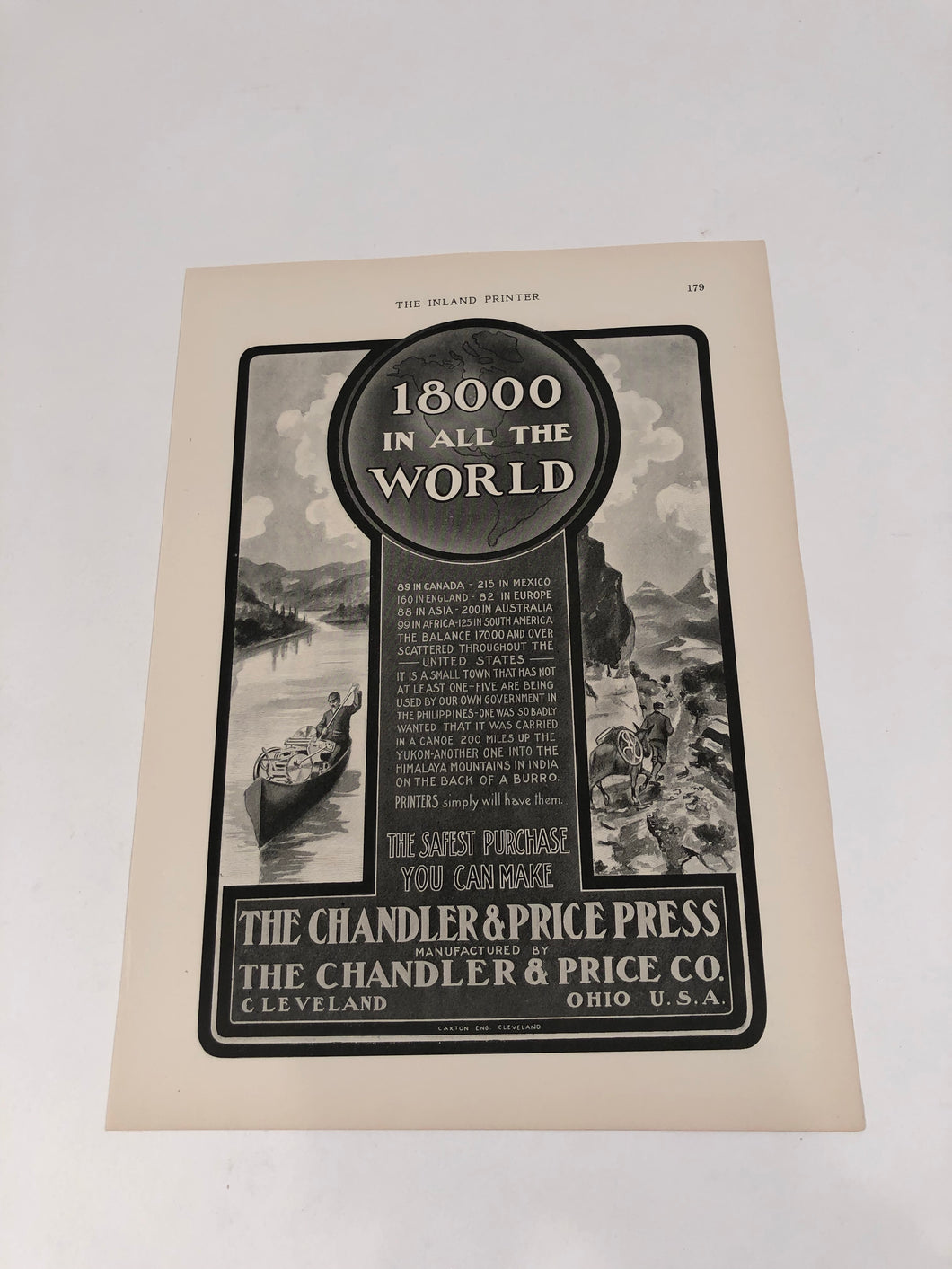 Chandler and Price Printing Press Antique Advertisement Featured in The INLAND PRINTER