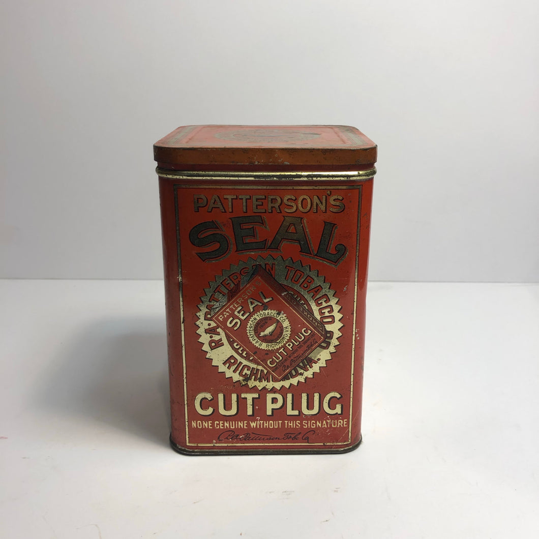 Vintage Pattersons Seal CutPlug Tobacco Tin