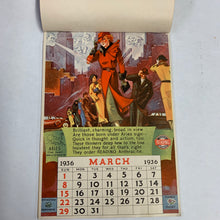 Load image into Gallery viewer, Gardenville Lumber &amp; Supply Co. 1936 CALENDAR || Aquarius, Reading Famous Anthrocite