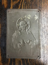 Load image into Gallery viewer, Antique French Tin Jesus, Religious Altar Sign, Religious Iconography, Christianity