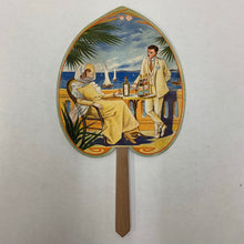 Load image into Gallery viewer, Edwardian French Advertising FAN, Man and Woman Drinking || Le Rhum Augustin