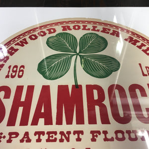 Old Vintage, SHAMROCK FLOUR Barrel Label, Ashwood Roller Mills, Walker & Jones - TheBoxSF