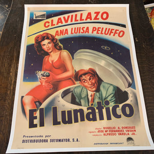Mexican Movie Poster, "El Lunatico" || Sci-Fi, Linen Mounted