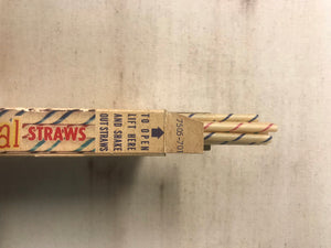 Vintage Carnival Straws Packaging with Original Straws Inside by National Soda Straw Company - TheBoxSF