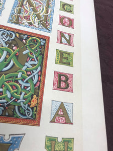 Bookplate featuring illuminated letters