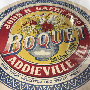 Old Vintage, BOQUET FLOUR Barrel Label, John H. Gaebe & Co., Addieville - TheBoxSF