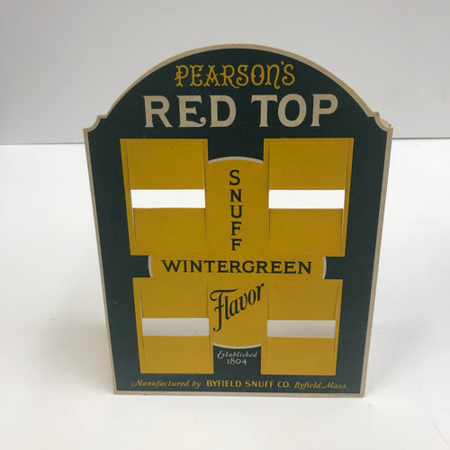 Pearson's Red Top snuff display from the front