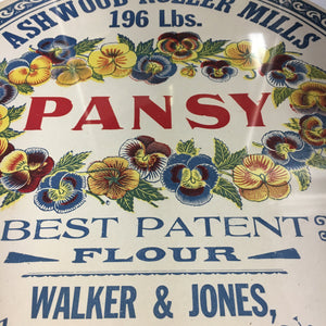 Old Vintage, PANSY FLOUR Barrel Label, Ashwood Roller Mills, Walker & Jones - TheBoxSF