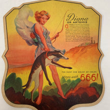 Load image into Gallery viewer, 1930&#39;s Diana or Artemis 666 Pharmaceutical Fan 