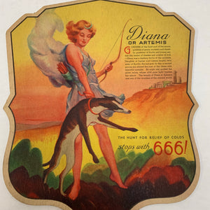 1930's Diana or Artemis 666 Pharmaceutical Fan 