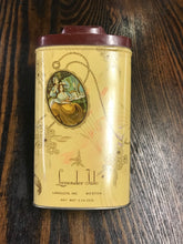 Load image into Gallery viewer, Beautiful Vintage Langlois Inc. Lavender Talcum Powder Tin Package - TheBoxSF