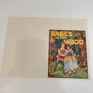 Full page view of Babes in the Wood poster or label