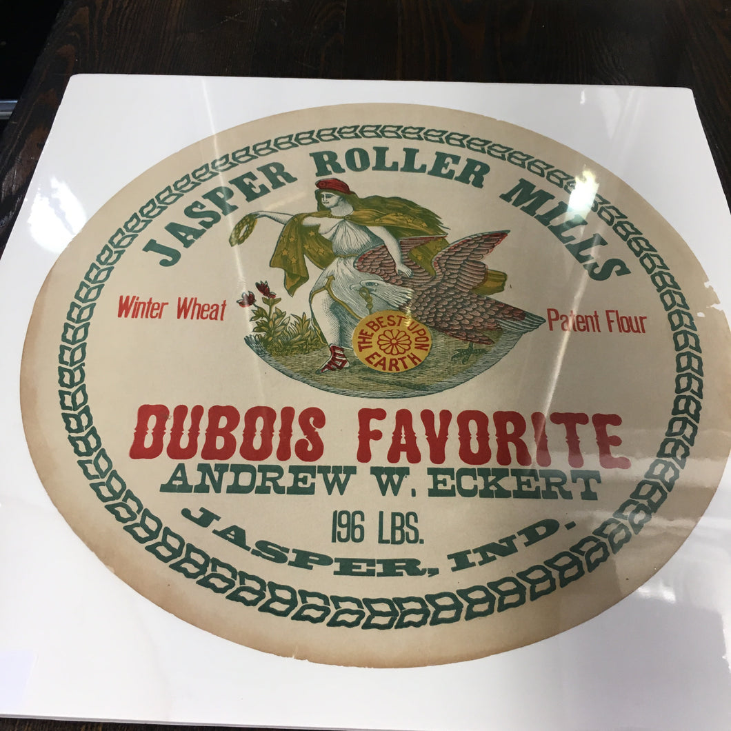 Old Vintage, DUBOIS FAVORITE FLOUR Label, Jasper Roller Mills, Andrew Eckert - TheBoxSF
