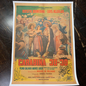 Mexican Movie Poster, “Carabina 30-30,” 1958 || Linen Mounted