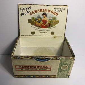 Vintage Canario D’Oro Tobacco Box || EMPTY