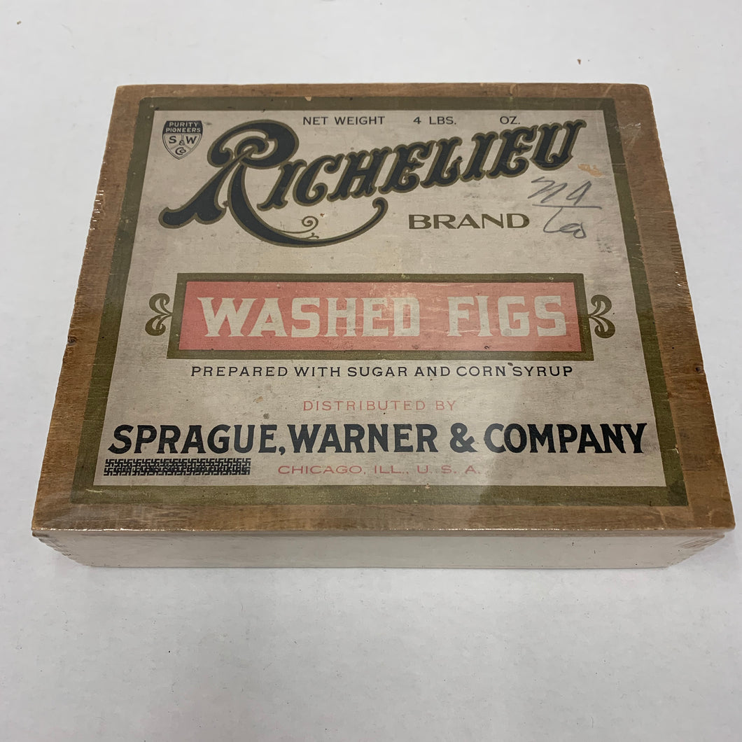 Old Richelieu Brand Washed Figs Wood Box, Packaging
