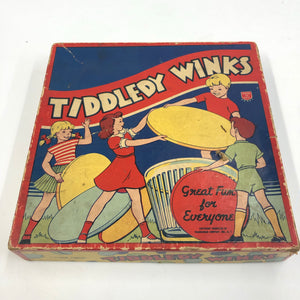 1939 Vintage TIDDLEDY WINKS Children's Board Game, Original Packaging
