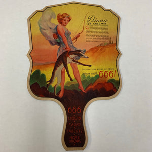 1930's Diana or Artemis 666 Pharmaceutical Fan
