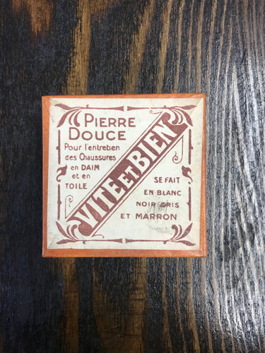 Vintage French Vite et Bien Shoe Polish Cleaner Box, Full